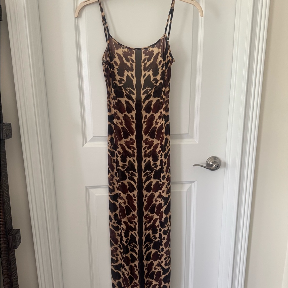 WeWoreWhat Brown Animal Print Dress/Coverup